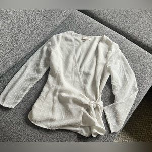 Yumi Kim - Swiss dot wrap tie blouse, White XS